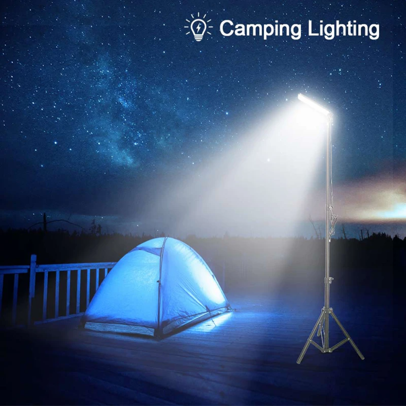 Portable LED Camping Light – Adjustable Tripod for Selfies & Outdoor Lighting
