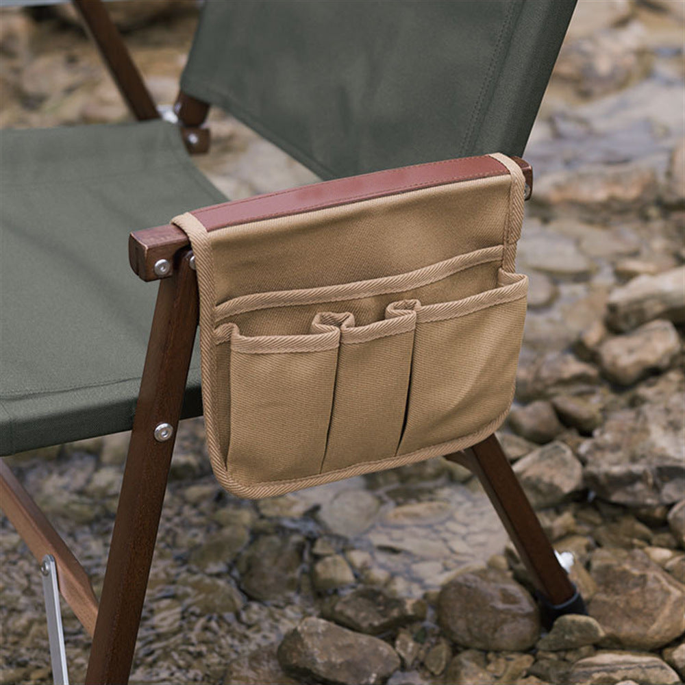 Outdoor chair armrest hanging bag