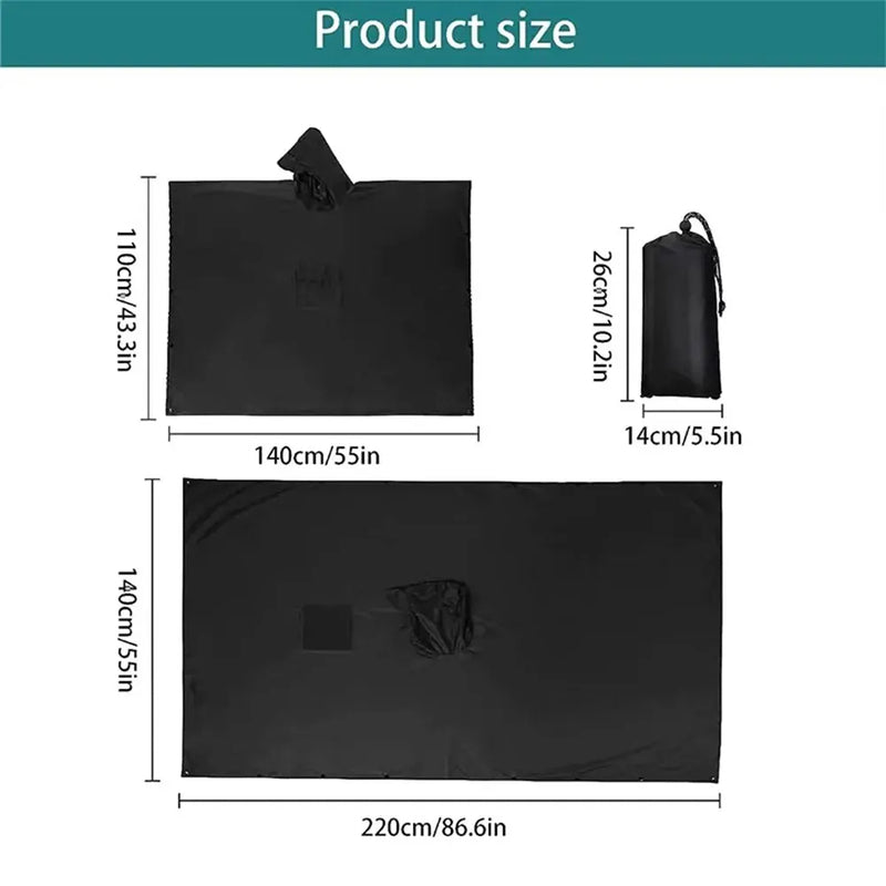 3 In 1 Outdoor  Hooded Sleeve Waterproof Rain Poncho