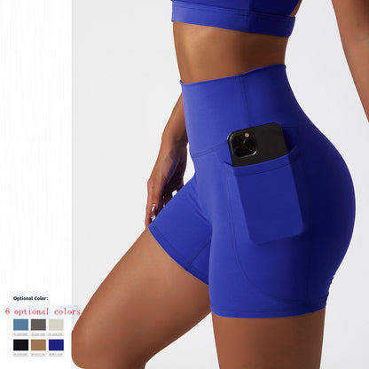 Summer ice silk nude sports shorts quick-drying tight yoga pants