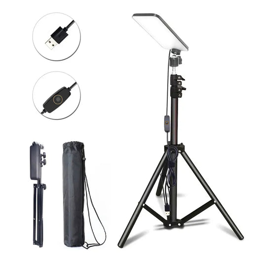 Portable LED Camping Light – Adjustable Tripod for Selfies & Outdoor Lighting